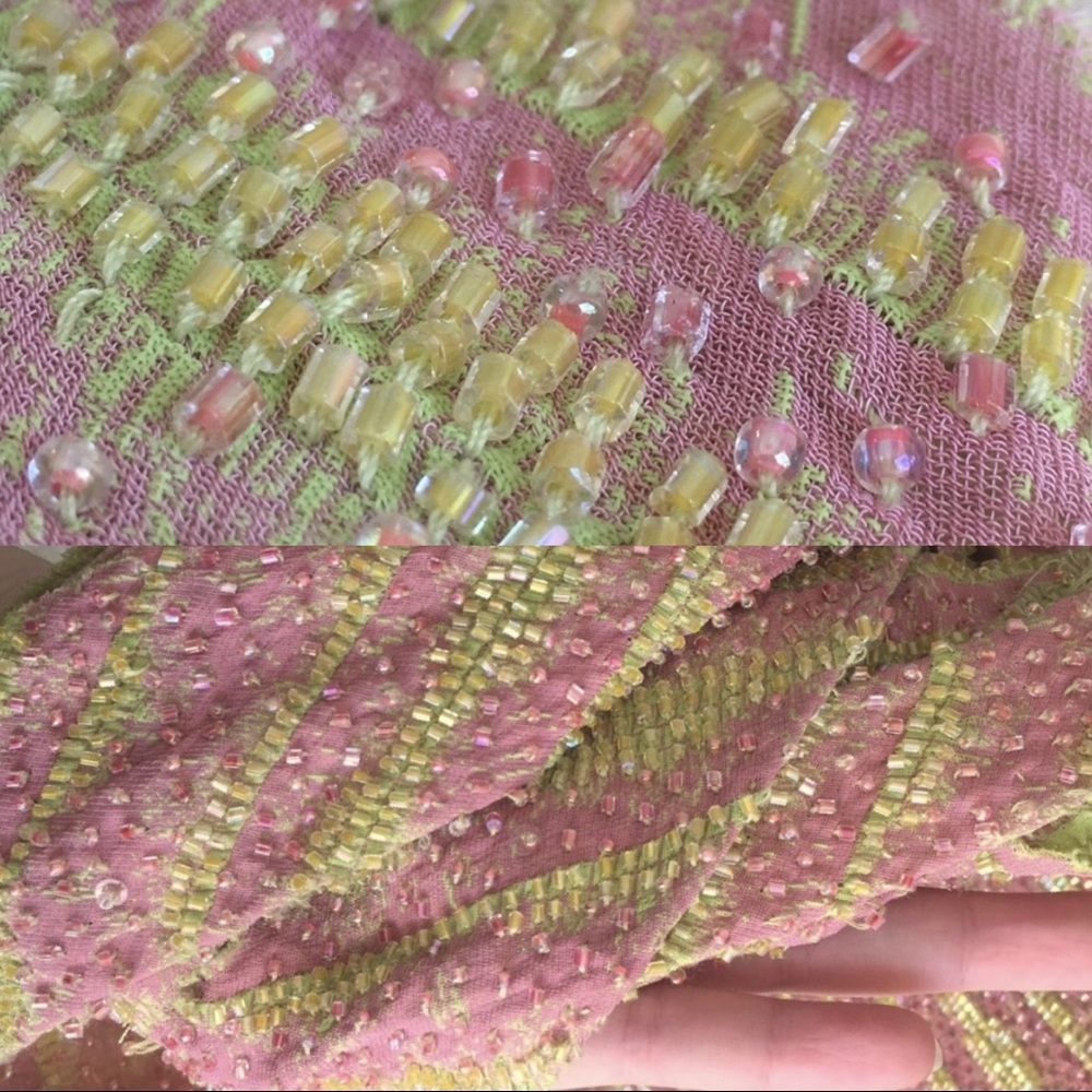 🔻500 RARE VTG 90s Y2K Beaded Formal Gown Runway - Picture 2 of 8